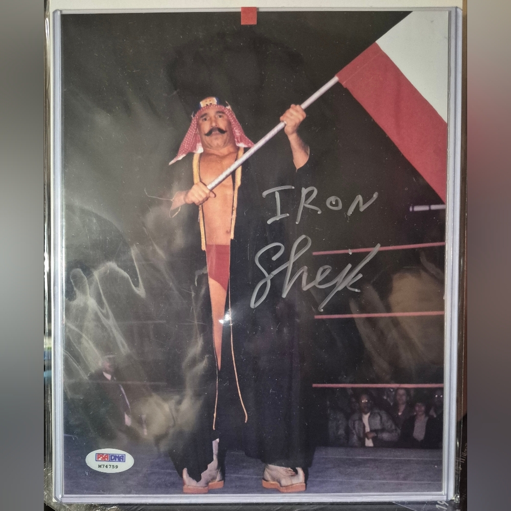Iron Sheik WWE/WWF Wrestling Autographed 8x10 Photo PSA COA